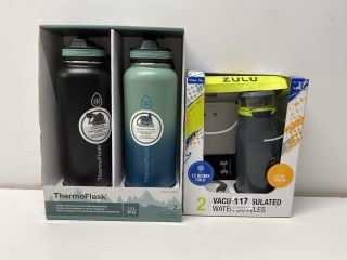 2 X ITEMS TO INCLUDE ZULU VACUUM INSULATED WATER BOTTLE