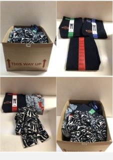 BOX OF CLOTHING ITEMS IN VARIOUS SIZES & DESIGNS