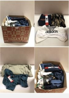 BOX OF CLOTHING ITEMS IN VARIOUS SIZES & DESIGNS