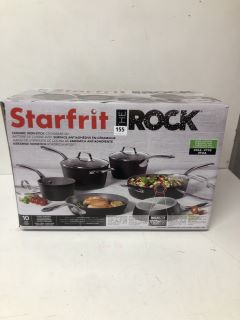 THE ROCK STARFRIT 10 PIECE CERAMIC NON-STICK COOKWARE SET