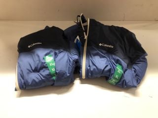 2 X COLUMBIA ZIPPED JACKETS IN TWO-TONE BLUE - SIZE XL