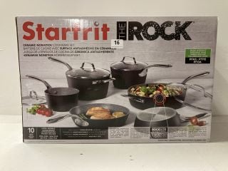 THE ROCK STARFRIT 10 PIECE CERAMIC NON-STICK COOKWARE SET