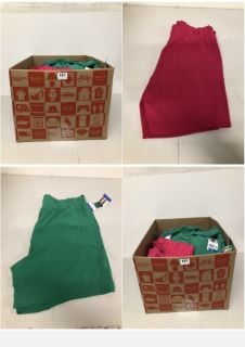 BOX OF CLOTHING IN VARIOUS SIZES & DESIGNS