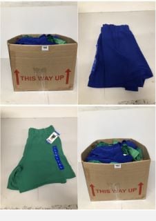 BOX OF CLOTHING IN VARIOUS SIZES & DESIGNS