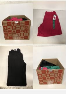 BOX OF CLOTHING IN VARIOUS SIZES & DESIGNS