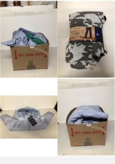 BOX OF CLOTHING IN VARIOUS SIZES & DESIGNS