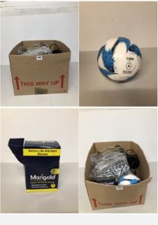 BOX OF ITEMS TO INCLUDE SAMBA SIZE 4 FOOTBALL