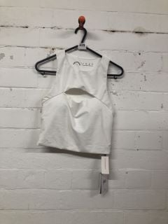 WOMEN'S DESIGNER CROP TOP IN WHITE - SIZE S - RRP $99