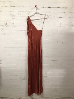 WOMEN'S DESIGNER SILK DRESS IN DARK ORANGE - SIZE UK 12 - RRP £128