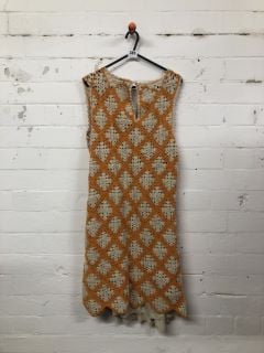 WOMEN'S DESIGNER CROCHET DRESS IN ORANGE - SIZE L - RRP £130