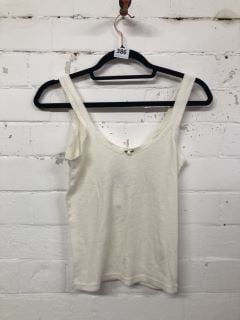 WOMEN'S DESIGNER CROPPED VEST IN WHITE - SIZE S - RRP $98