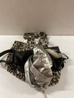 3 X DESIGNER BAGS TO INCLUDE LEOPARD PRINT SAMSON MADDER PRINT TOTE