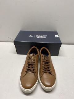 PAIR OF PENGUIN PAXTON TRAINERS IN BROWN - SIZE UK 10