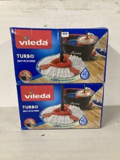 2 X VILEDA TURBO 2IN1 MICROFIBRE MOP