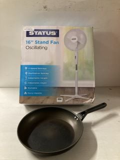 2 X ITEMS TO INCLUDE STATUS 16" STAND FAN