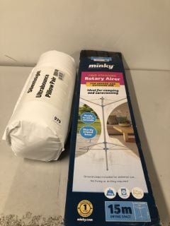 2 X ITEMS TO INCLUDE MINKY FREE STANDING ROTARY AIRER