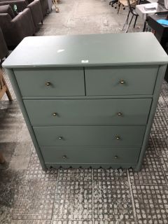 JOHN LEWIS HEM FIVE-DRAWER CHEST IN GREEN