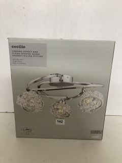 CECILLE CHROME AND CRYSTAL CEILING FITTING