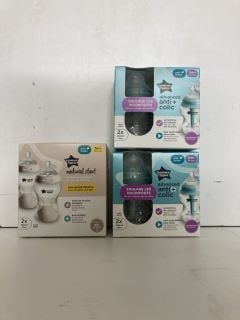 3 X SETS OF TOMMEE TIPPEE BABY BOTTLES