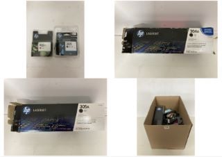 BOX OF PRINTER INKS AND TONER CARTRIDGES