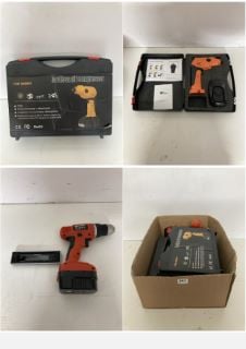 BOX OF HARDWARE TO INCLUDE A CORDLESS DRILL