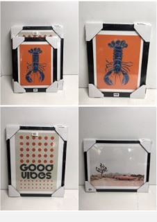 3 X JOHN LEWIS FRAMED AND GLAZED PRINTS TO INCLUDE A LOBSTER