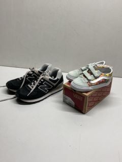 TWO PAIRS OF TRAINERS TO INCLUDE VANS SIZE 9.5 (KIDS)