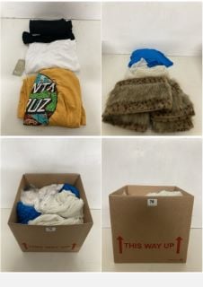 A BOX OF VARIOUS MEN'S AND WOMEN'S UNSEALED CLOTHING