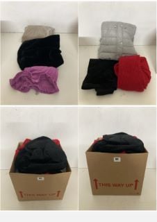 A BOX OF VARIOUS MEN'S AND WOMEN'S UNSEALED CLOTHING