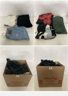 A BOX OF VARIOUS MEN'S AND WOMEN'S UNSEALED CLOTHING