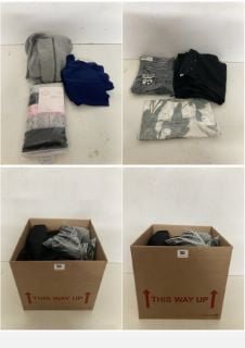 A BOX OF VARIOUS MEN'S AND WOMEN'S UNSEALED CLOTHING