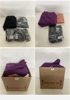 A BOX OF VARIOUS MEN'S AND WOMEN'S UNSEALED CLOTHING