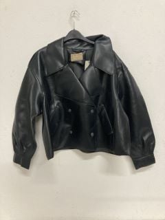 ALEXIS VEGAN LEATHER JACKET SIZE: L RRP:£158 (BLACK)