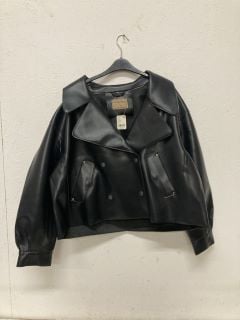 ALEXIS VEGAN LEATHER JACKET SIZE: XL RRP:£158 (BLACK)