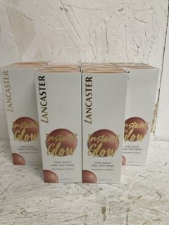 10 X LANCASTER INSTANT GLOW PINK GOLD PEEL-OFF MASK HYDRATION & GLOW 75ML