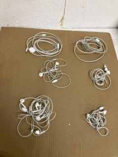 QTY OF EARPHONES AND APPLE WATCH CHARGER