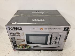 TOWER 20 LITRE WHITE 800W MANUAL MICROWAVE