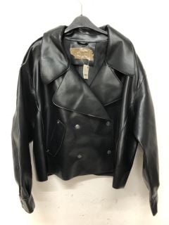 ALEXIS VEGAN LEATHER JACKET SIZE: XL RRP:£158 (BLACK)