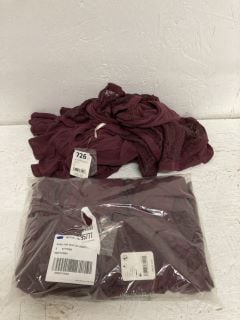 2 X RUSH FOR RUFFLES ROMPER SIZE: S RRP: £176 (PLUM/PRUNE)