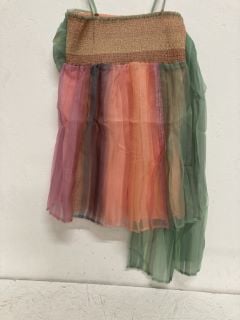 IN RAINBOWS MINI DRESS SIZE: S RRP: £140 (PEACH)