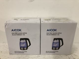 2 X AICOK ELECTRIC GLASS KETTLE KE8026C-GS