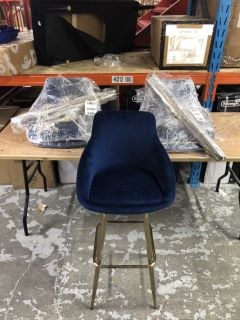 3 X BLUE CUSHION CHAIRS