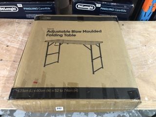 ADJUSTABLE BLOW MOULDED FOLDING TABLE