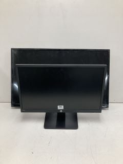 1 X TOSHIBA 32" TV (SMASHED GLASS) & 1 X HP MONITOR (UNTESTED)