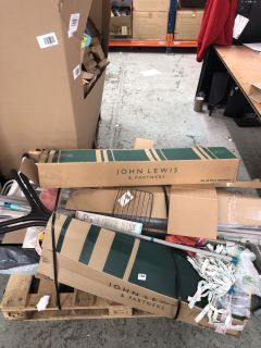 PALLET OF HOMEWARES TO INCLUDE JOHN LEWIS IRONING BOARDS