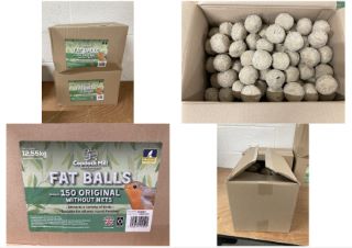 4 X BOXES OF 150 WILD BIRD FAT BALLS WITHOUT NETS