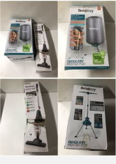 BELDRAY STICK VAC AND A QUICK-DRY HEATED POD