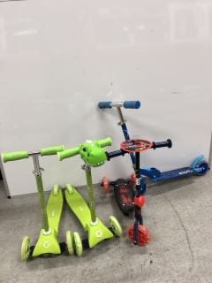 4 X KIDS SCOOTERS INC SPIDERMAN