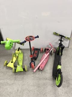 5 X KIDS SCOOTERS INC SPIDERMAN