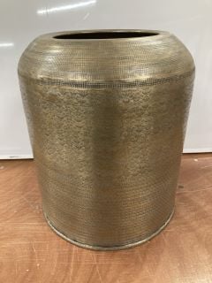 LARGE GOLD PATTERNED GARDEN VASE